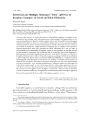 RHETORICAL AND STRATEGIC MEANING OF “ENVY” (φθόνος) IN JOSEPHUS. EXAMPLES OF KORAH AND JOHN OF GISCHALA