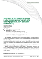 ЭФФЕКТИВНОСТЬ СЕТЕЙ КОЛМОГОРОВА–АРНОЛЬДА В МАЛЫХ МЕДИЦИНСКИХ ВЫБОРКАХ (НА ПРИМЕРЕ СЕГМЕНТАЦИИ ДВУХМЕРНЫХ МРТ-ИЗОБРАЖЕНИЙ ГОЛОВНОГО МОЗГА)